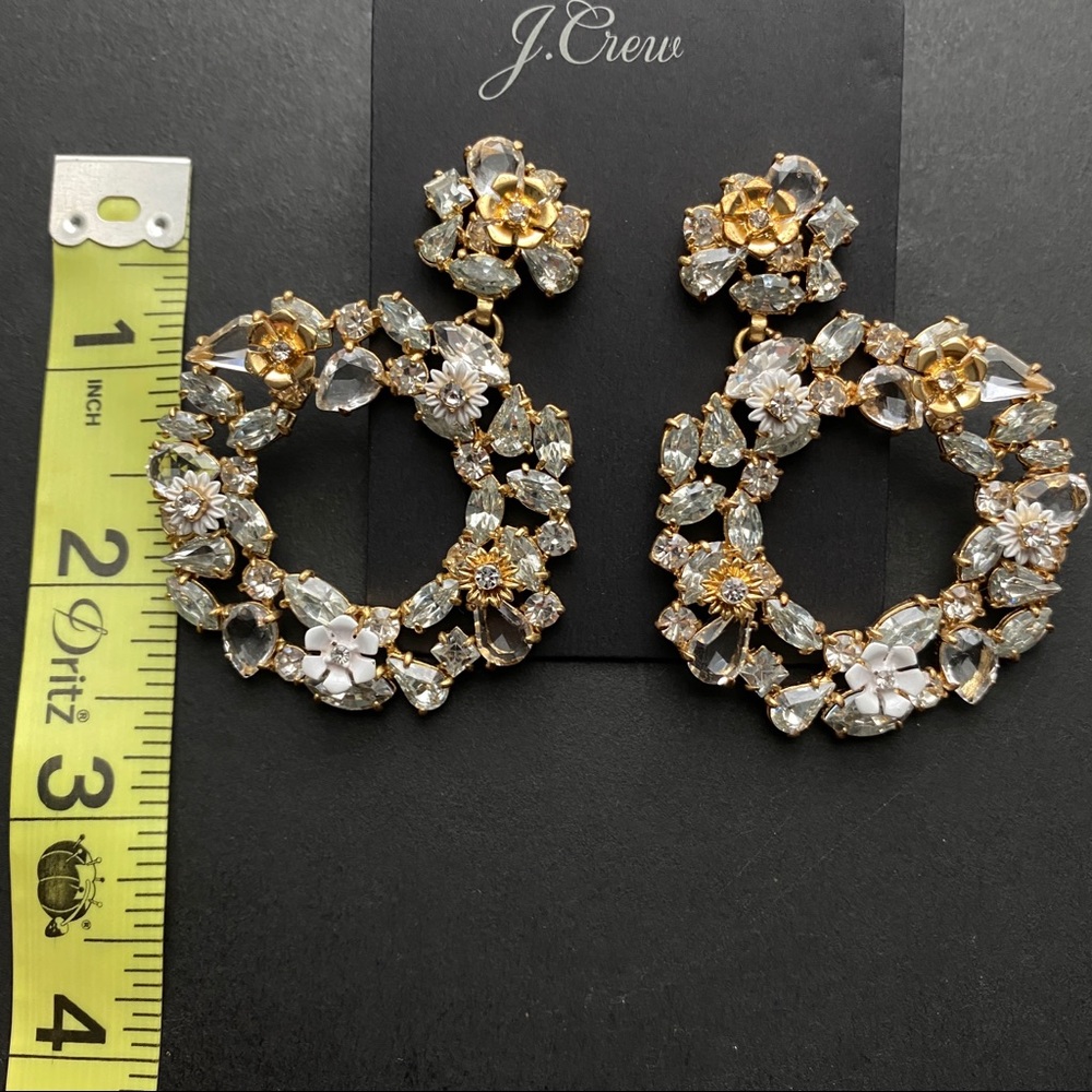 🌱 J. Crew crystal wreath earrings - Picture 6 of 8